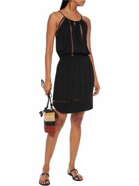 Seafolly Crochet Trim Black Beach Dress